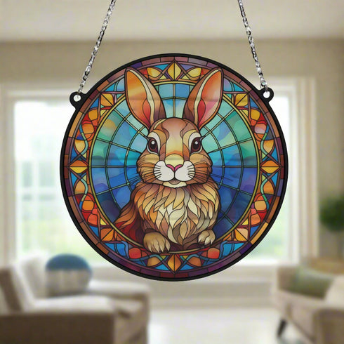 Rabbit Stained Glass Effect Suncatcher